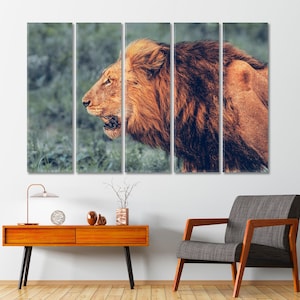 Wild Roaring Lion Room Wall Decor Lion Canvas Art Lion Poster Decor Lion Art For Wall