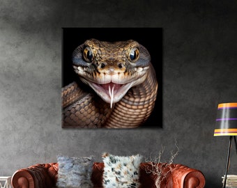 Snake Art Canvas Print | Dangerous Snake Wall Art Print | Cobra Canvas Wall Hanging