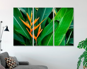 Bird of Paradise Wall Art Canvas Strelitzia Flower Wall Decor
