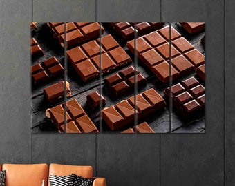 Milk Chocolate Canvas Wall Art Chocolate Art For Kitchen Wall Decor
