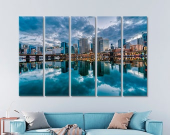 Darling Harbour Bay Print On Canvas Sydney Photography Canvas Australia Art For Home