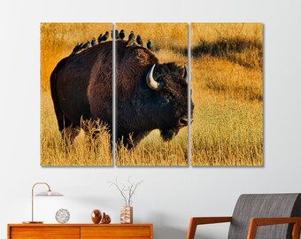 American Bison Canvas Print American Buffalo Wall Art Canvas for Home & Office Decoration