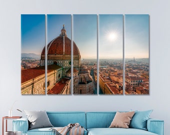 Cathedral of Santa Maria del Fiore Multiple Sizes Wrapped Canvas  Florence Skyline Canvas Wall Art Decor