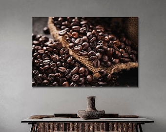 Coffee Beans Wall Art Coffee Beans Ready to Hang Canvas Coffee Wall Art Home Decor