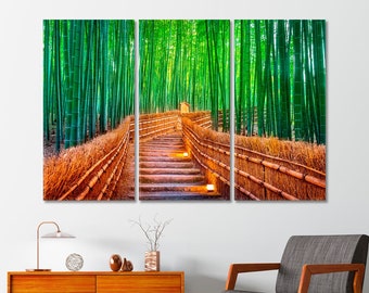 Canvas Art Decor Bamboo Forest Photo Printed on Canvas for Home Wall Decoration