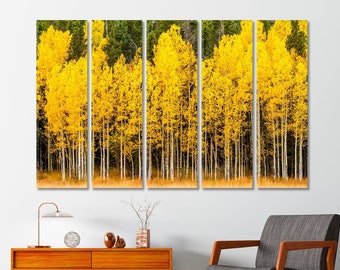 Aspen Trees Wall Art | Aspen Trees Canvas Print | Yellow Aspen Trees Wall Decor