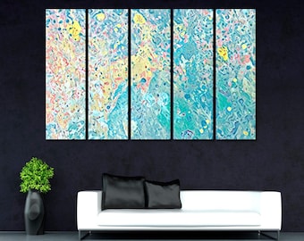 Abstract Canvas Art Prints, Multicolored Home Wall Art Print, Bright Abstract Artwork, Turquoise Canvas Print, Abstract Interior Art