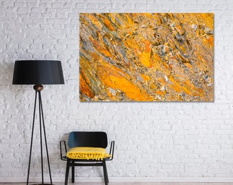 Impresión abstracta en lienzo amarillo para decoración de pared, arte moderno en lienzo para oficina, arte abstracto de mármol para pared.