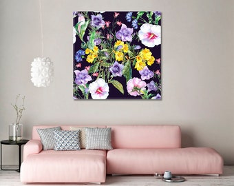 Flowers Canvas Print Wall Art Decor, Colorful Daisy Print, Abstract Print Art Canvas, Contemporary Canvas Art Home Wall Decor