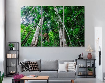 Green Trees Canvas Art Print Home Decor, Bright Leafs Art Print, Nature Canvas Artwork, Tree Forest Canvas Wall Art