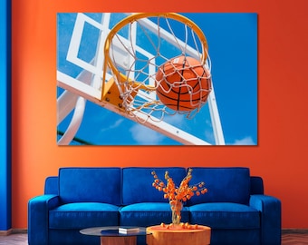 Basketball Canvas Art Print, Ball Wall Art Print, Sport Wall Art Decor, Basketball Prints
