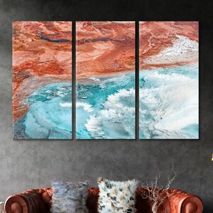 Bright Marble Abstract Canvas Print Home Wall Decor, Modern Multicolor Canvas Wall Prints, Blue White Canvas Prints