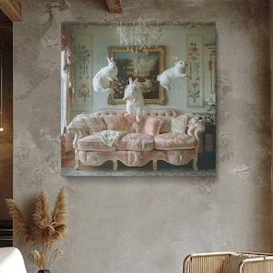 Kaninchen Wandkunst, Kaninchen Leinwanddruck, Tiere Wandkunst, Eleganz Tier Wanddekor, Kaninchen Wandbehänge, Kaninchen Kunst für Zuhause