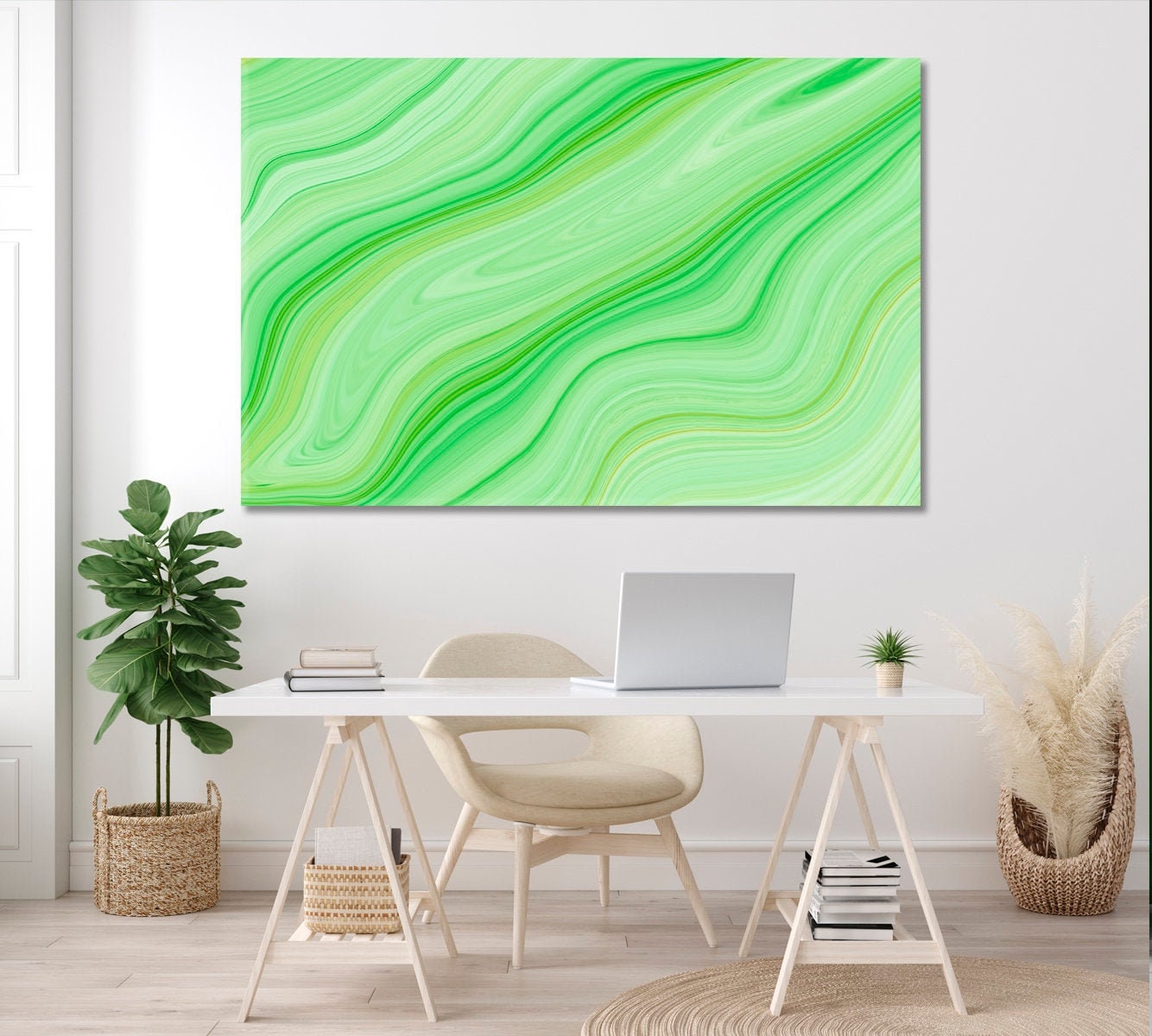 Green Wall Art Canvas Print Decor Green Bedroom Wall Decor | Etsy