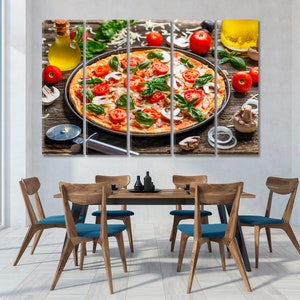 Restaurant Decor Italian Pizza Canvas Wall Art Pizza Decor Pizza Kitchen Wall Art Decor
