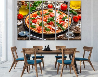 Restaurant Decor Italian Pizza Canvas Wall Art Pizza Decor Pizza Kitchen Wall Art Decor