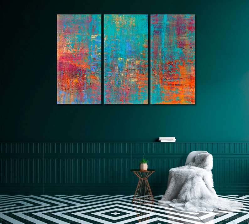 Modern Abstract Canvas Print Home Wall Art Decor Colorful - Etsy
