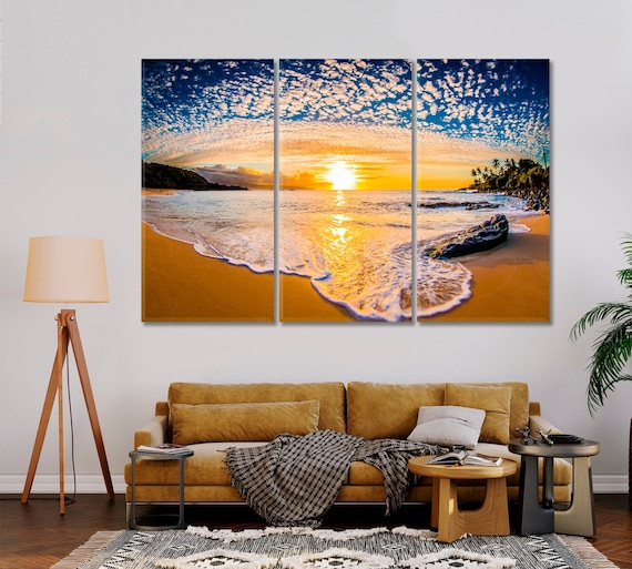 Beautiful Hawaiian Sunset Canvas Art Wall Print Ocean Canvas Etsy