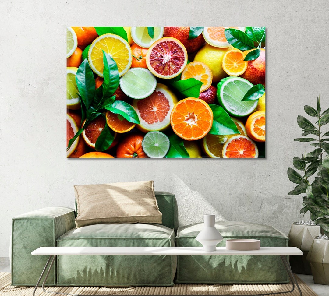 add a touch of nature to your kitchen with citrus... Different Citrus Fruits Creative Art for Dining Room, Fruits Kitchen ...