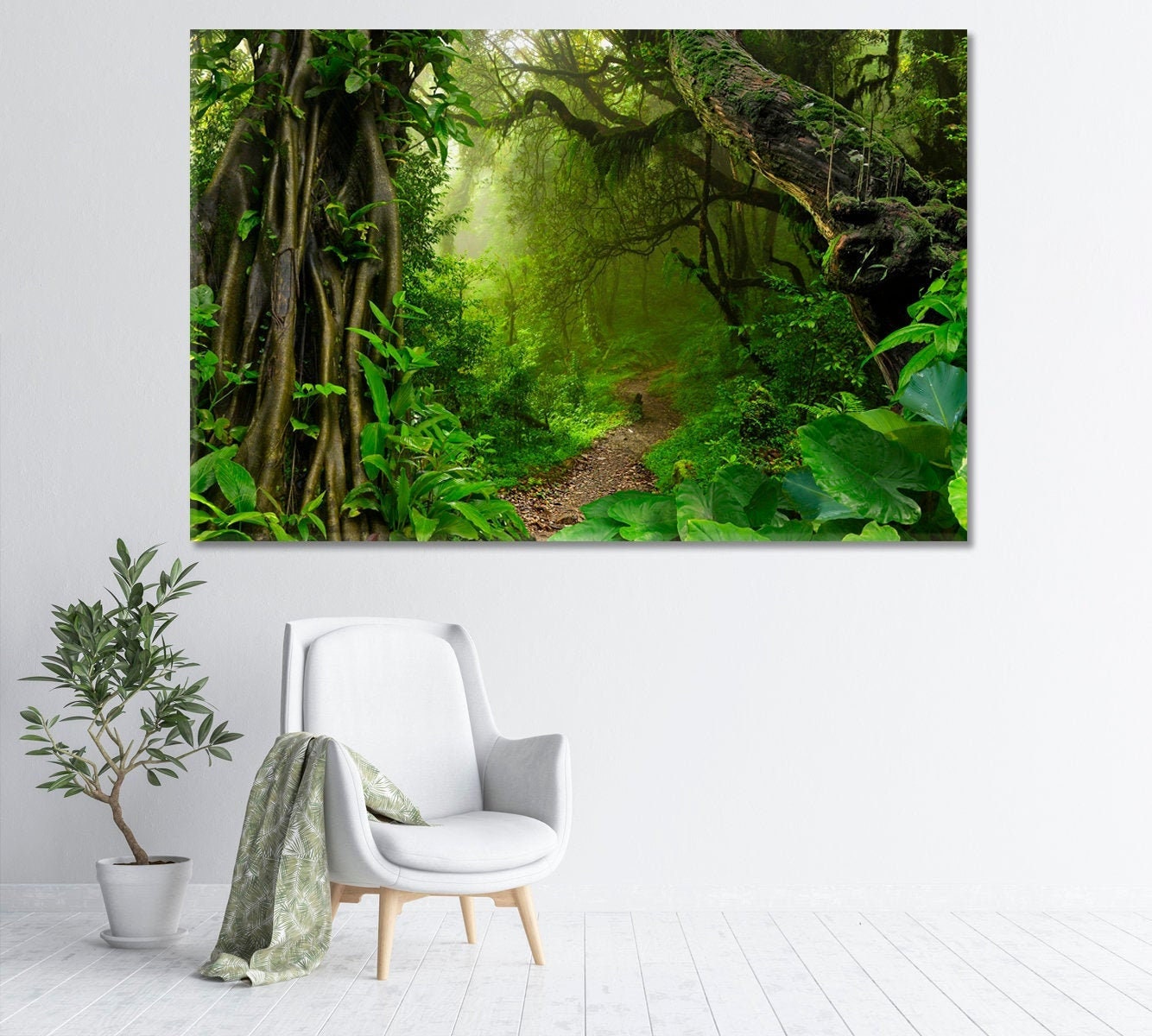 Asian Tropical Jungle Canvas Wall Art Print Rainforest Canvas Etsy.de