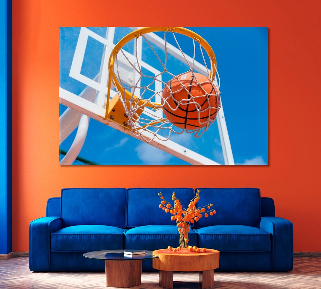 Basketball Canvas Art Print Ball Wall Art Print Sport Wall Etsy Australia