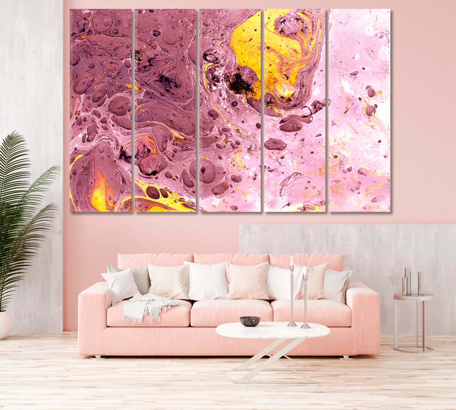 Abstract Wall Art Canvas Print Pink Modern Wall Art Prints - Etsy