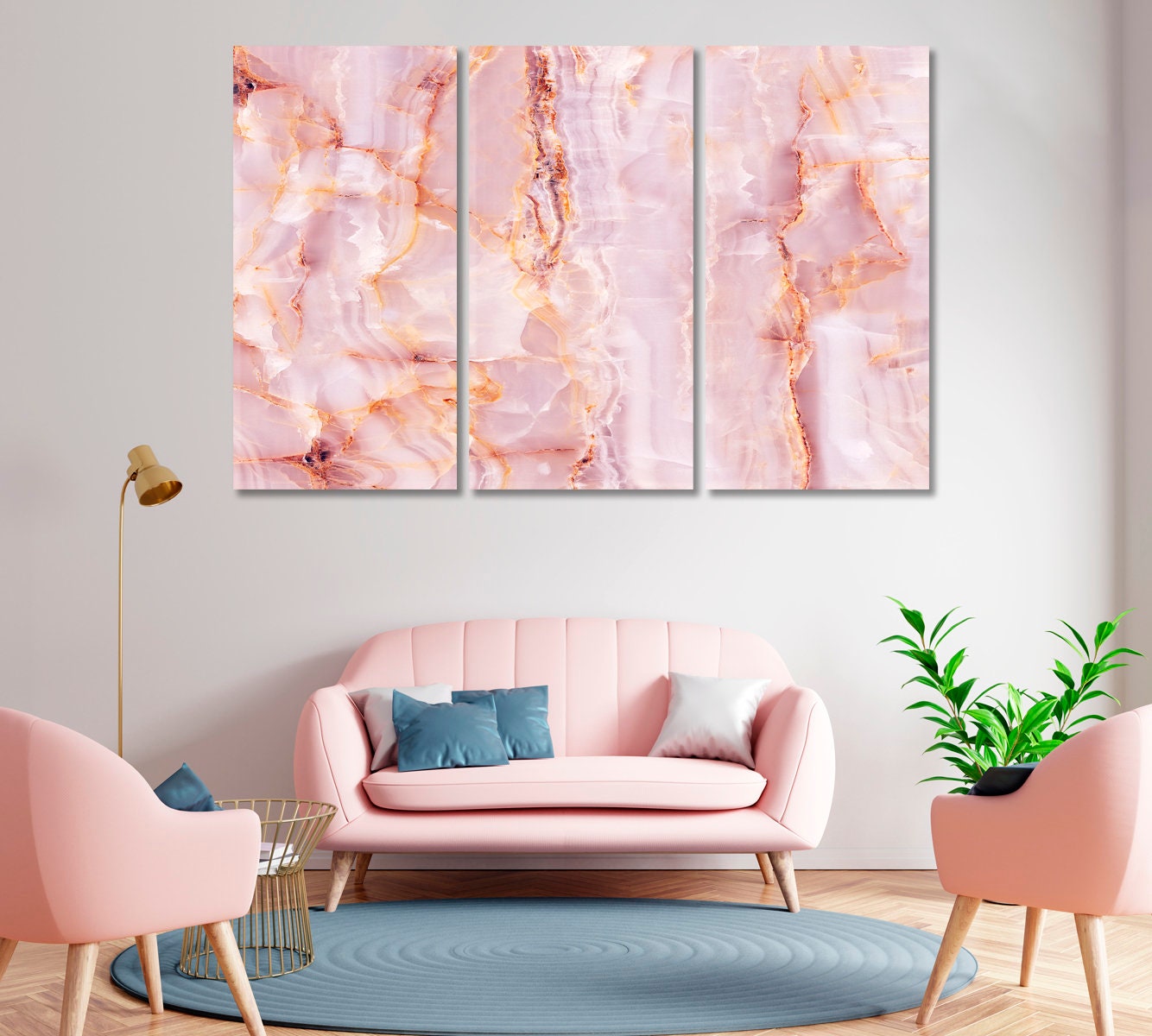Pink Abstract Wall Art Pink Marble Canvas Art Print Abstract - Etsy