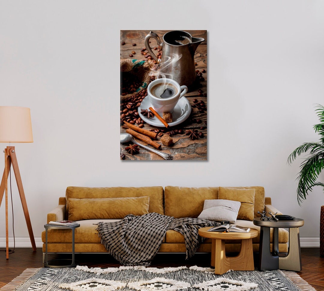 Black Coffee Art for Kitchen Wall Coffee Wall Art Cup of Coffee Canvas