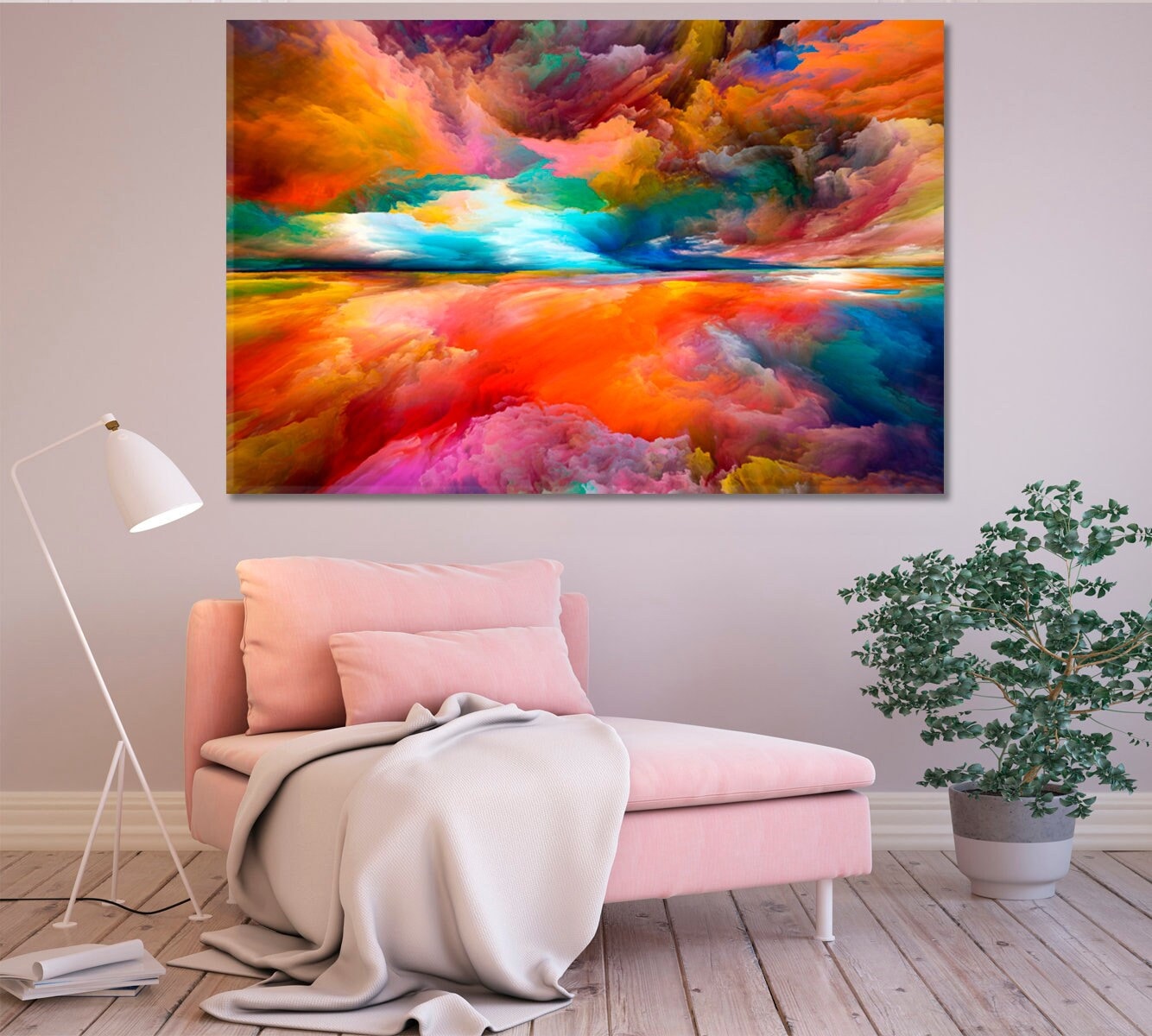 Abstracte wolken foto's moderne kunst abstracte kunst kunst kunst abstracte kunst schilderijen voor woonkamer slaapkamer en kantoor muur decor frameloos (30x60 cm) 12×24 inch