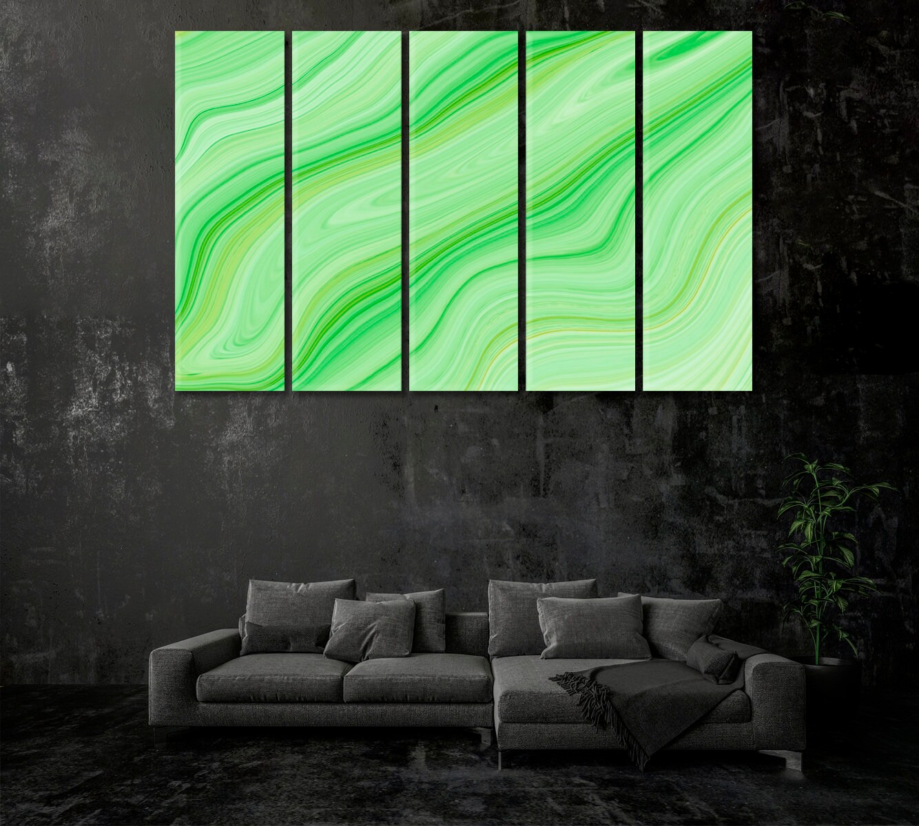 Green Wall Art Canvas Print Decor Green Bedroom Wall Decor | Etsy