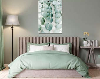 Elegant Eucalyptus Leaves Canvas Wall Decor / Minimalist Eucalyptus Leaves Wall Decor / Rustic Eucalyptus Leaves Wall Hanging