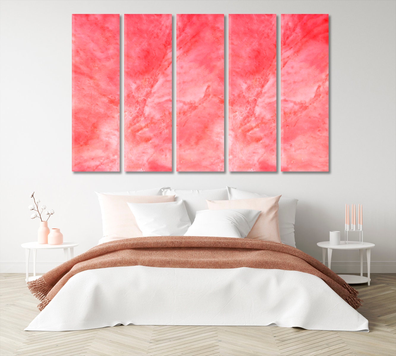 Abstract Pink Wall Art Canvas Print Pink Interior Wall Decor Etsy