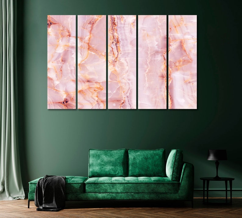 Pink Abstract Wall Art Pink Marble Canvas Art Print Abstract - Etsy