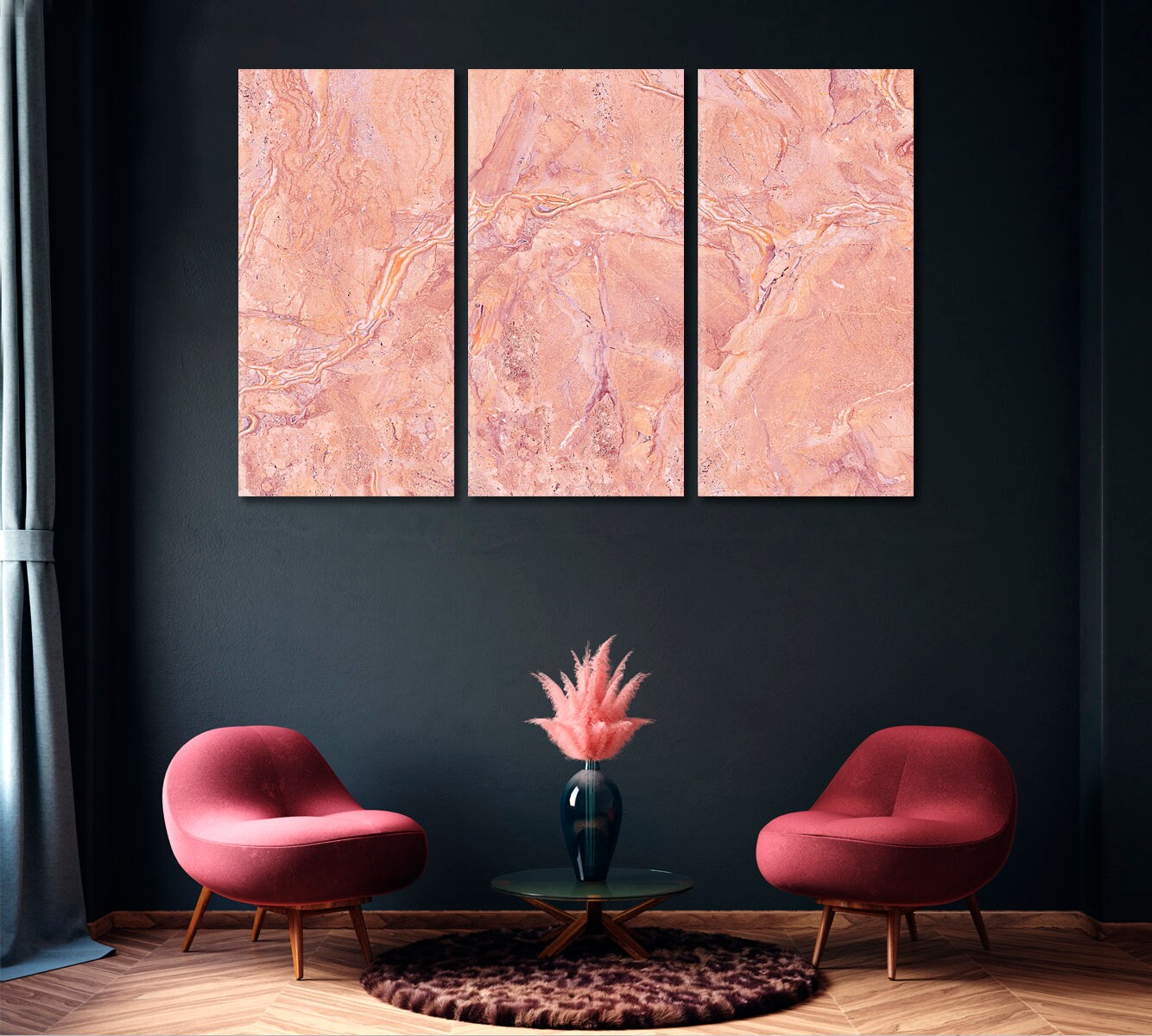 Pink Abstract Art Canvas Print Pink Modern Wall Art Prints Etsy