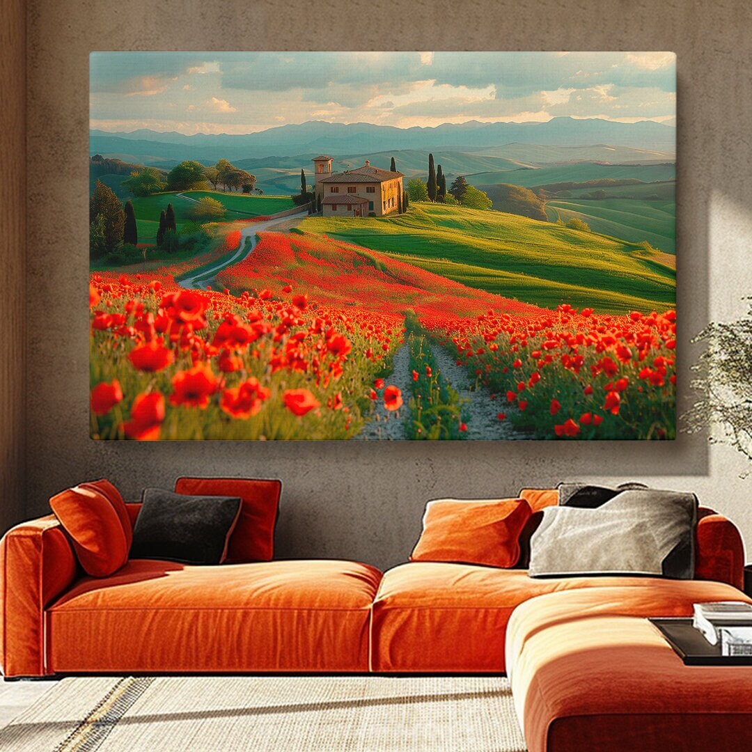 Breathtaking Poppy Field Canvas Print for Nature Lovers, Perfect ...
