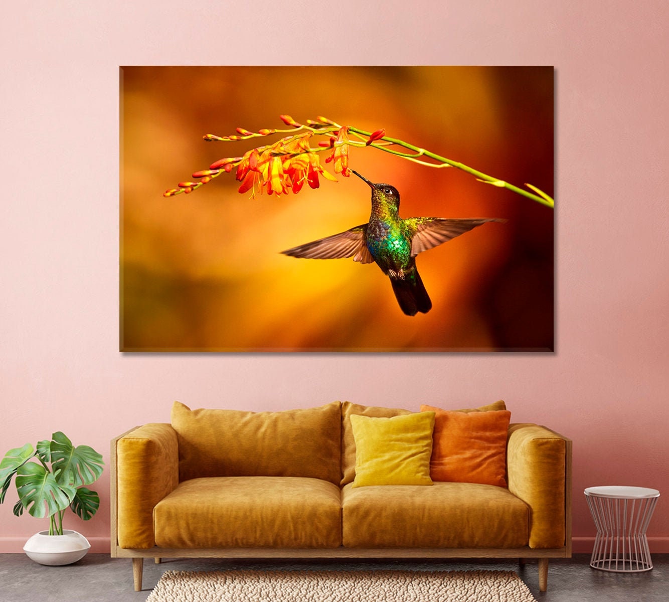 Hummingbird Canvas Print Home Wall Art Decor Bird Wall Art Etsy