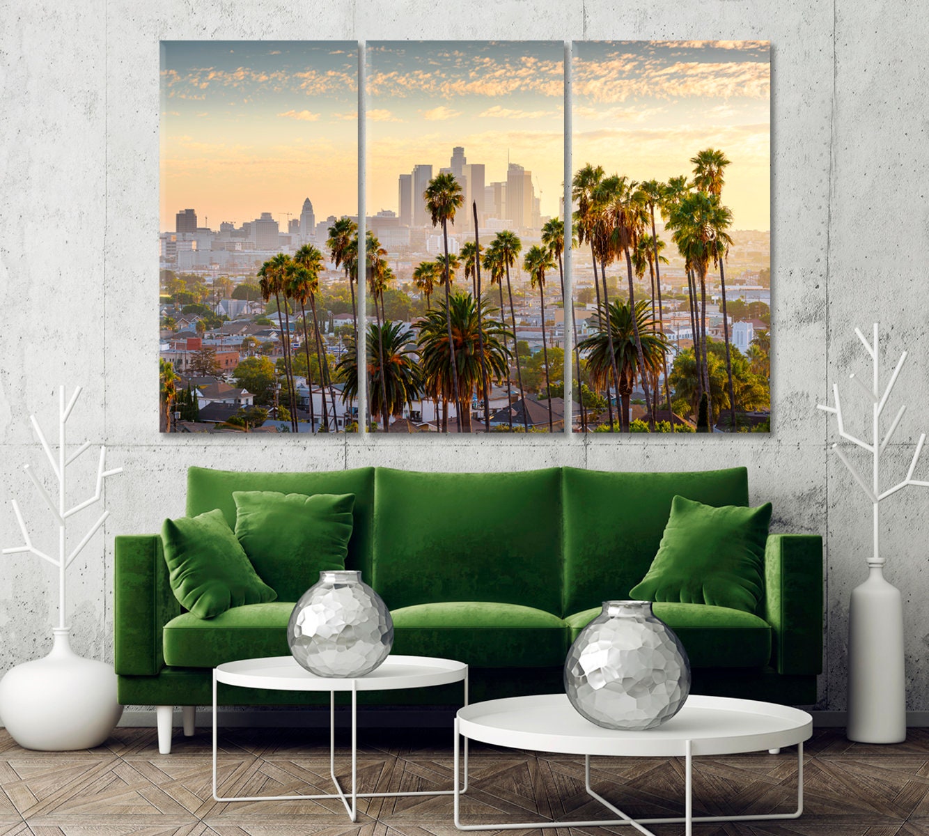 Downtown Los Angeles Canvas Los Angeles Palm Trees Large Etsy