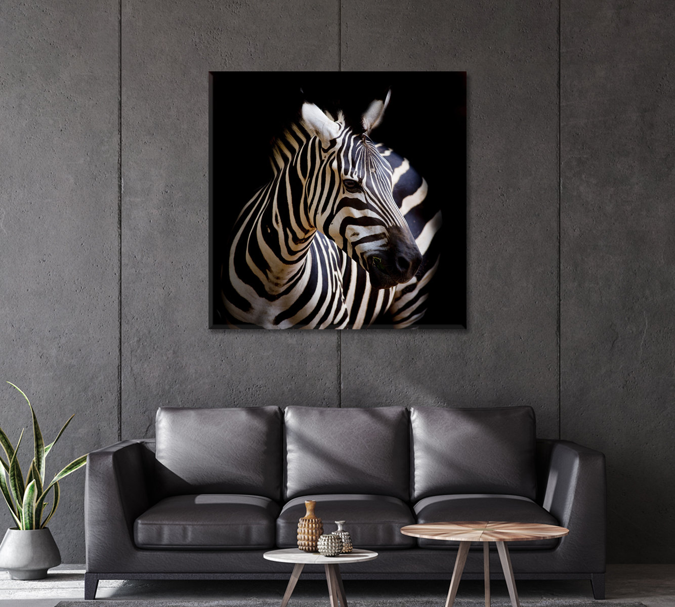 Black and White Zebra Art Burchell Zebra Wall Art Decor Zebra Canvas ...