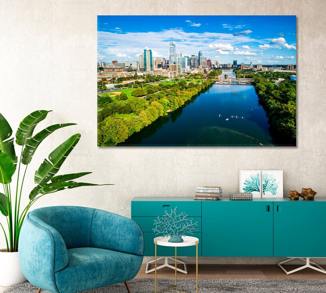 Austin Canvas Art Print Texas Canvas Prints USA Cityscape Etsy
