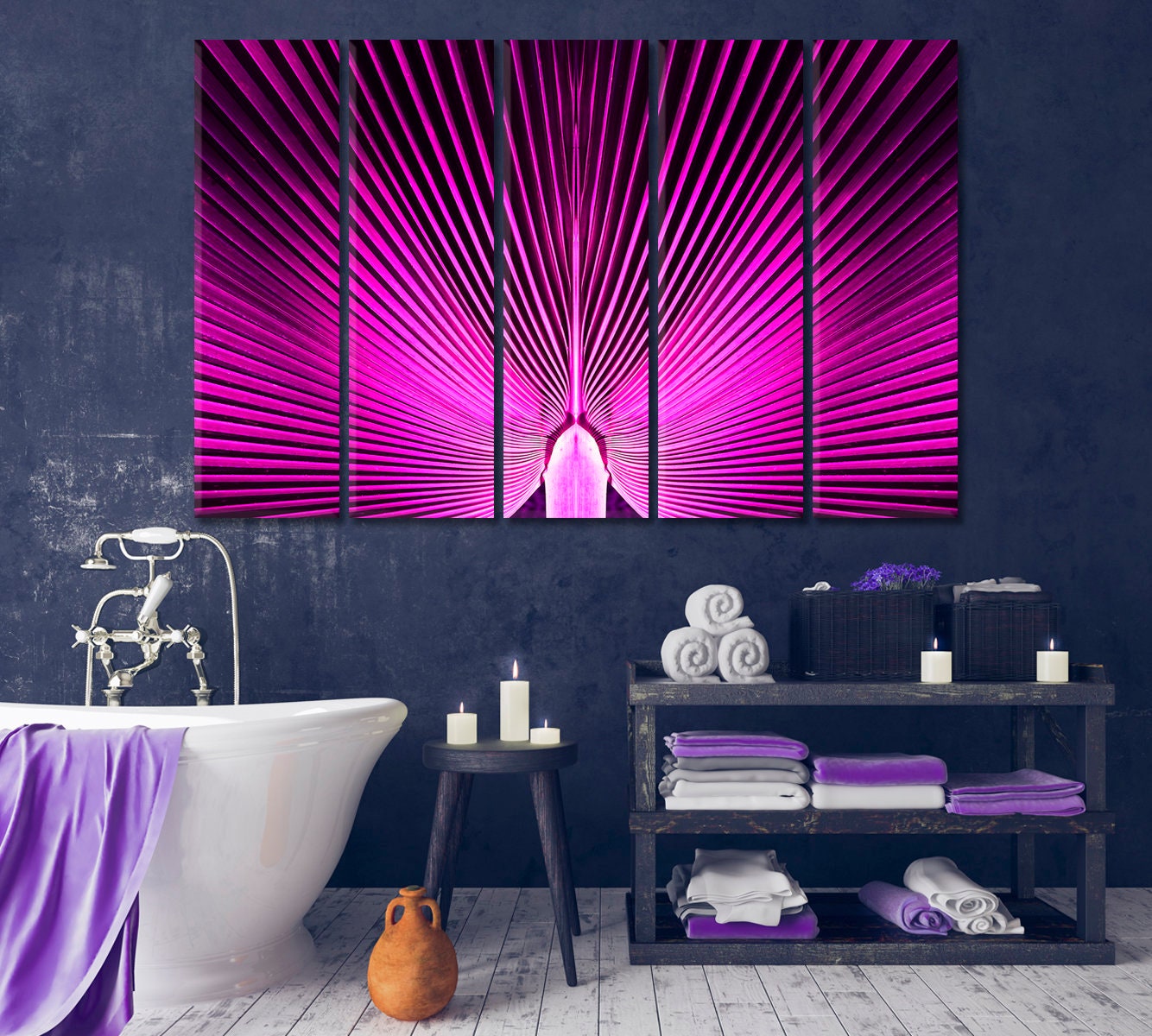 Colorful Abstract Art Canvas Print Purple Modern Wall Art Etsy