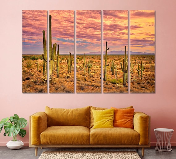Sonorawoestijn Canvas Print Cactus Desert Wall Art Home Decor