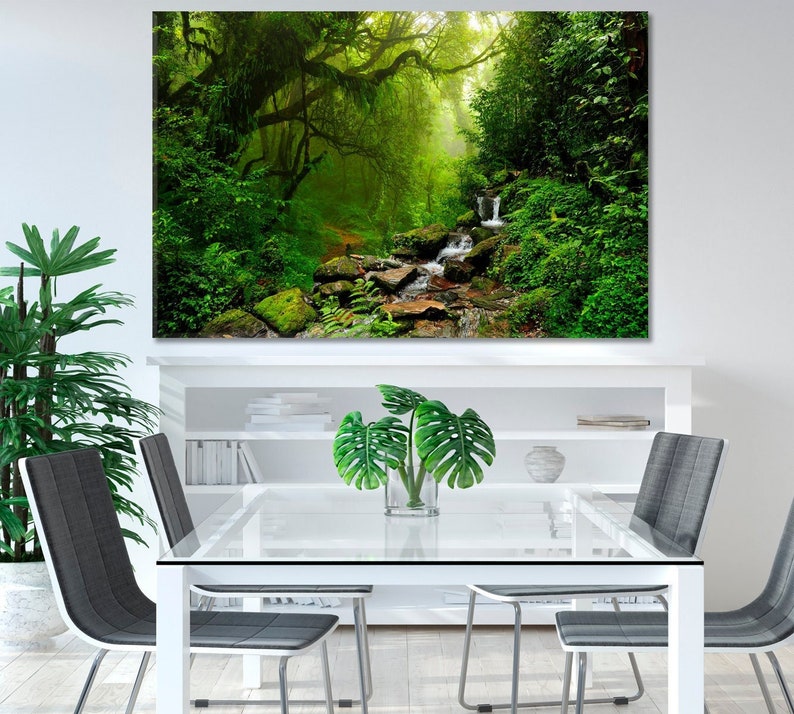 Rainforest Wall Art Print Jungle Canvas Home Wall Decor Etsy