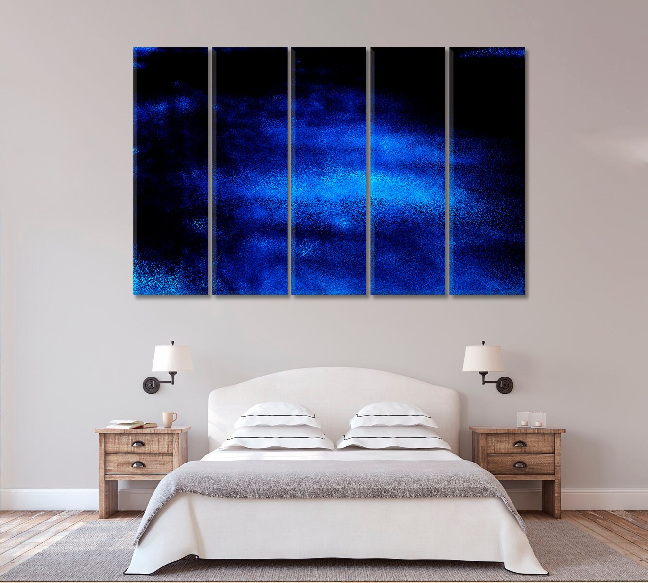 Blue Abstract Canvas Print Wall Decor Modern Wall Art Home Etsy UK