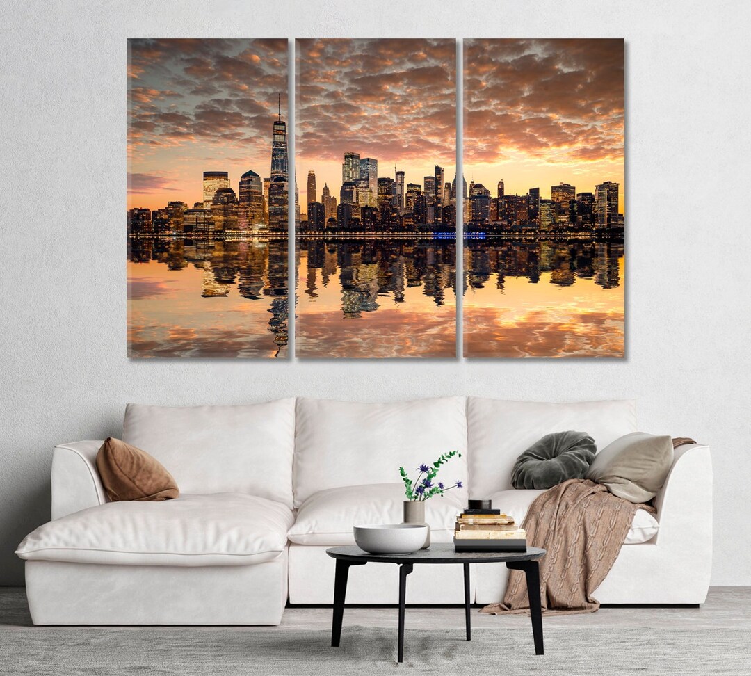 New York Downtown Skyline Canvas Print Wall Art Ready to Hang Artwork ...