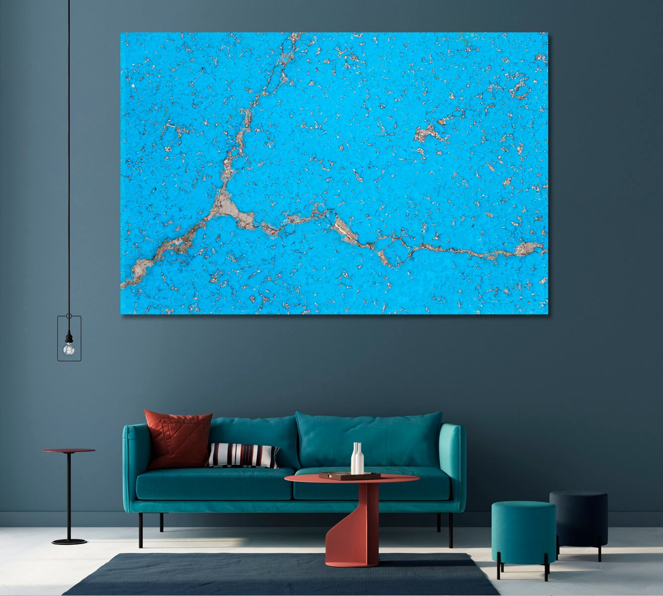 Turquoise Abstract Canvas Home Wall Art Decor Bright Canvas Etsy UK