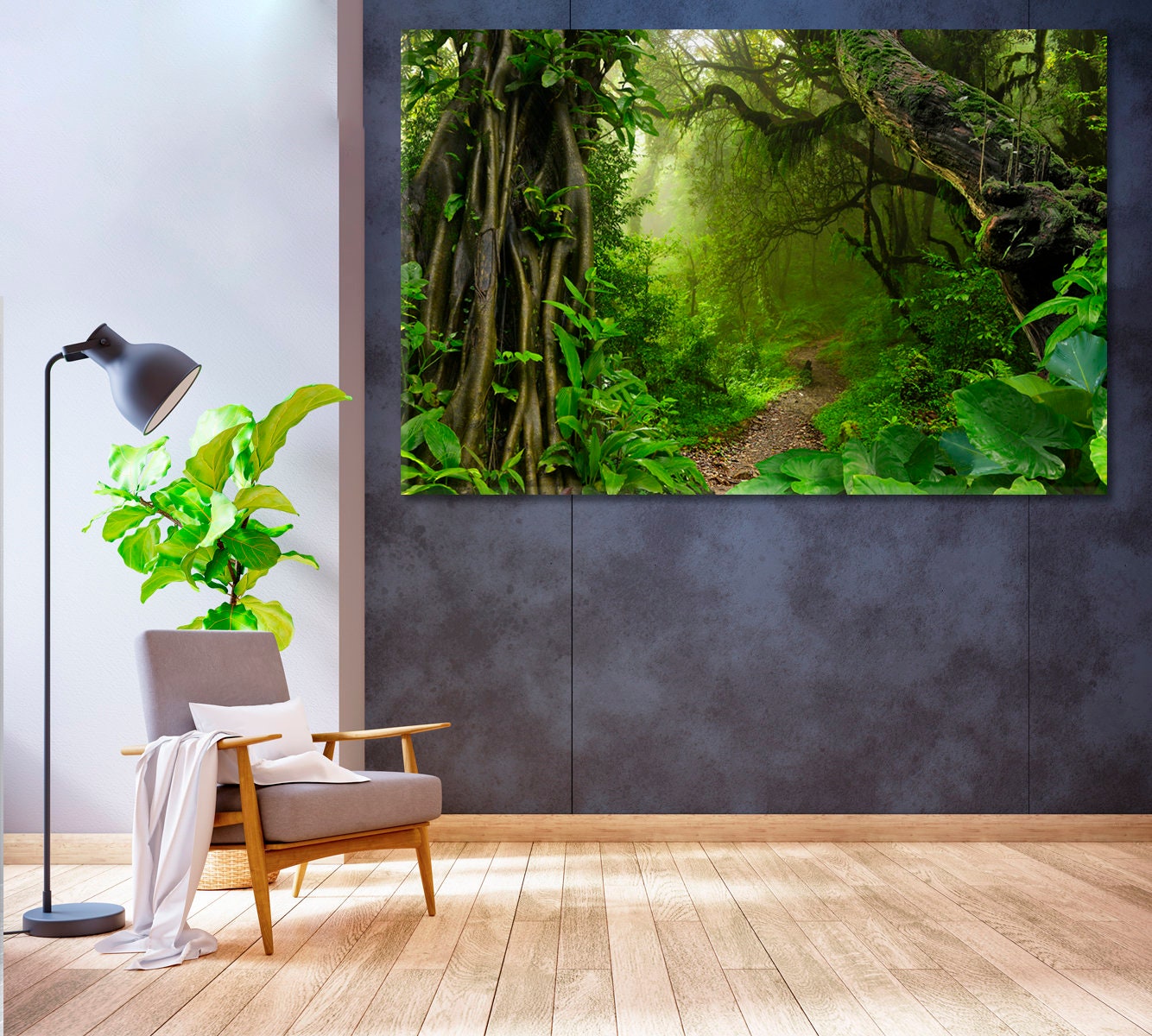 Asian Tropical Jungle Canvas Wall Art Print Rainforest Canvas Etsy