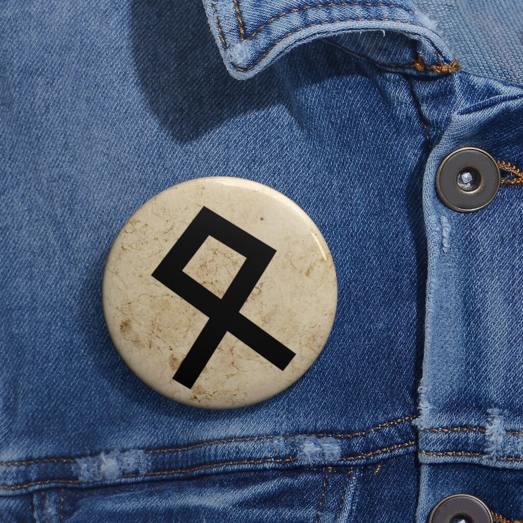 Othel Rune Pin Button Viking Runic Alphabet Elder Futhark Etsy
