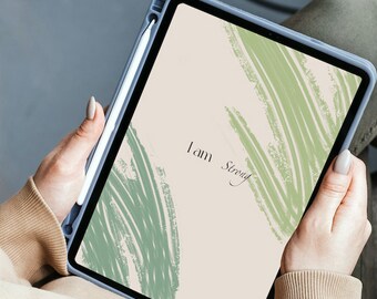 I AM STRONG Minimalist Neutral iPad Wallpaper