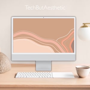 Warm Neutral Minimalistic Boho Abstract Desktop Wallpaper