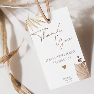 Boho Gender Reveal Invitation & Thank You Tag (Instant Download) image 2
